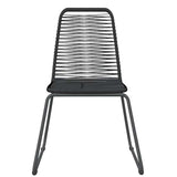 Garden Dining Set Black Powder-coated steel, glass, PE rattan 3099089