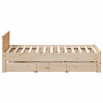 Bed Frame without Mattress with Headboard 140x190 cm Solid Wood Pine 3308777