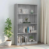 4-Tier Book Cabinet Grey Sonoma 80x24x142 cm Engineered Wood 815391