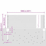 Fence with Post Grey 0.4 x 100 m Steel and PVC 3336913