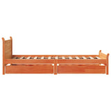 Bed Frame without Mattress Wax Brown 90x200 cm Solid Wood Pine 3309781