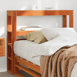 Headboard with Shelves Wax Brown 90 cm Solid Wood Pine 850898
