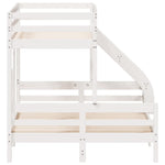 ZNTS Bunk Bed without Mattress 90x200/140x200 cm White Solid Wood 3207190