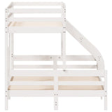 ZNTS Bunk Bed without Mattress 90x200/140x200 cm White Solid Wood 3207190