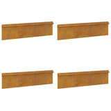 Snail Fence 4 pcs Rusty 100 x 3.5 x 25 cm Weathering Steel 874865