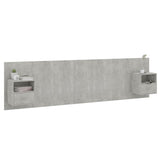 Bed Headboard with Cabinets Concrete Grey Engineered Wood 3115743