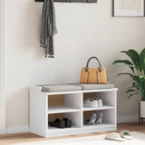 Hallway Bench SANDNES White 87x40x50 cm Solid Wood Pine 4010459