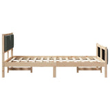 Bed Frame with Headboard Dark Grey 120 x 200 cm Fabric 878330
