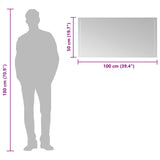 LED Bathroom Mirror Transparent 50 x 10 cm Tempered Glass 42045785