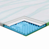 Mattress Topper White and Green 90 x 190 x 6 cm Jaquard Fabric 4106145