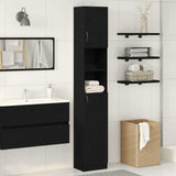 Bathroom Cabinet Black Oak 32x25.5x190 cm Engineered Wood 862015