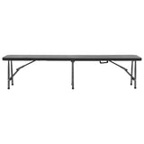 Garden Bench Set of 2 Black Powder-coated steel, HDPE 180 cm 48832