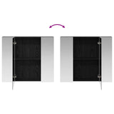 Bathroom Mirror Cabinet with Shelf Black Oak 80 x 14.5 x 70 cm 889104