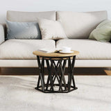 Side Table 2 pcs Artisan Oak Engineered Wood and Steel 868248