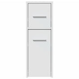 Narrow Bathroom Cupboard with Wheels White Engineered Wood 855277