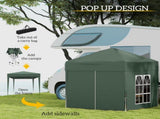 2 x 2 m Garden Pop Up Gazebo, Wedding Party Tent Marquee, Water Resistant Awning Canopy with T3398P310353