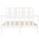 Bed Frame without Mattress White 140x190 cm Solid Wood Pine 3192212