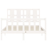 Bed Frame without Mattress White 140x200 cm Solid Wood Pine 3192232