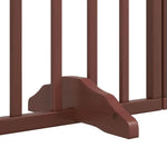 Dog Gate with Door Foldable 6 Panels Brown 480 cm Poplar Wood 3155577