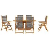 Garden Dining Set Folding 7 pcs Grey Solid Acacia Wood 3375739
