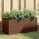 ZNTS Garden Planters with 2 Pots 2 pcs Brown 72x30x32 cm Poly Rattan 3210529