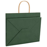 Paper Bags 250 pcs with Handles Green 32x22x24 cm 4101735