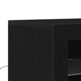 LED Sideboard Black Oak 60.5 x 37 x 100 cm Engineered Wood 863017