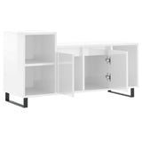 TV Cabinet High Gloss White 100x35x55 cm Engineered Wood 831326