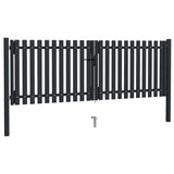 Double Door Fence Gate Steel 300x100 cm Anthracite 146351