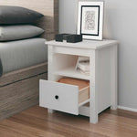 Bedside Cabinet White 40x35x49 cm Solid Wood Pine 813711