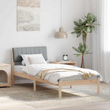 Bed frame Brown and light grey 80 x 200 cm Solid pine wood 878709