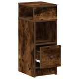 Bedside Cabinets 2 pcs with Drawer Smoked Oak 25x31x66 cm 858623