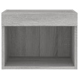 Bedside Cabinets with LED Lights Wall-mounted 2 pcs Grey Sonoma 837124