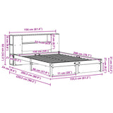 Bookcase Bed without Mattress 150x200cm King Size Solid Wood Pine 3322361
