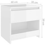 ZNTS Bedside Cabinets 2 pcs High Gloss White 40x30x39 cm Engineered Wood 803456