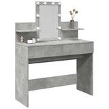 Dressing Table with LED Concrete Grey 100x40x130 cm 848202