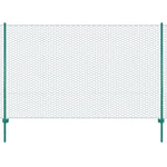 ZNTS Wire Mesh Fence with Posts Steel 25x2 m Green 144607