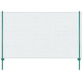 ZNTS Wire Mesh Fence with Posts Steel 25x2 m Green 144607