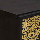 Highboard with Shelf Black 40 x 33 x 110 cm Solid Mango Wood 4018837