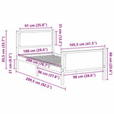 Bed Frame with Headboard Taupe 100 x 200 cm Fabric 878352