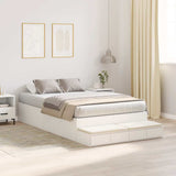Storage Bed Frame with Drawer White 120 cm Engineered Wood 3335629