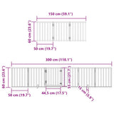 Dog Gate with Door Foldable 12 Panels Brown 600 cm Poplar Wood 3155548