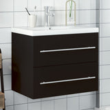 Bathroom Sink Cabinet with Built-in Basin Black 3278765