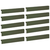 Garden Cover Profile 10 pcs 100 x 6 x 15 cm Steel Olive Green 8012955