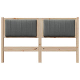 Upholstered Headboard Brown 140 cm Solid Pine Wood 879065