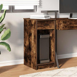 Computer Tower Stand with Drawer Smoked Oak 35x45x77 cm 858744
