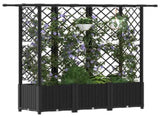 Raised Bed with Trellis and Roof Black 163.5 x 40 x 138 cm PP 42032549