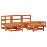 Garden Lounge Set 6 pcs Wax Brown Solid Pine Wood 3418080