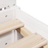 Bed Frame without Mattress White 200x200 cm Solid Wood Pine 3306175
