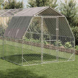 Chicken Run with Roof 2.5x8x2.25 m Galvanised Steel 3328528